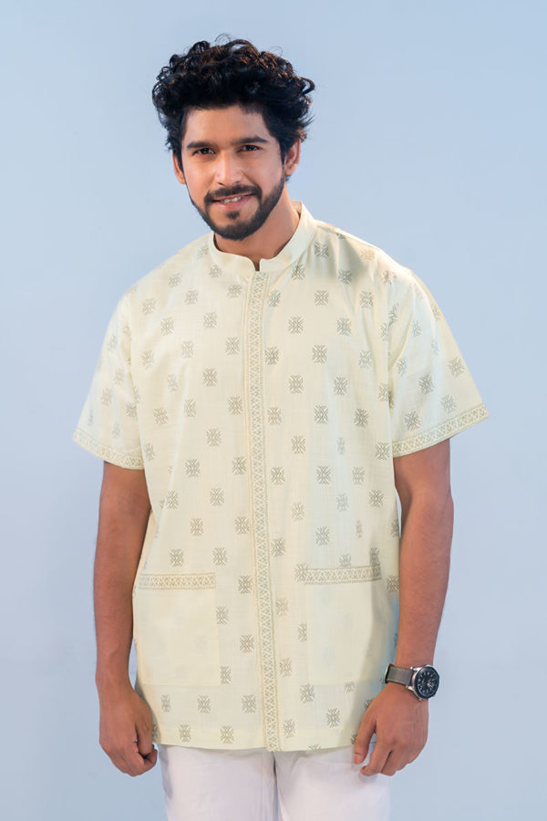 Cream Cotton Printed Fatua
